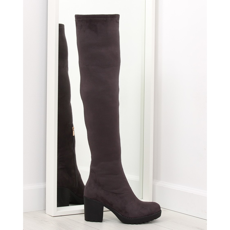 Polvisaappaat, leveät korot harmaa 520