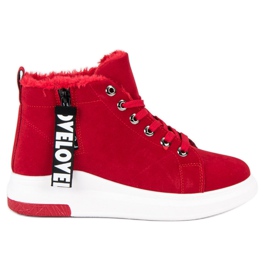 Lämpimät lenkkarit punainen Lämpimät lenkkarit punainen