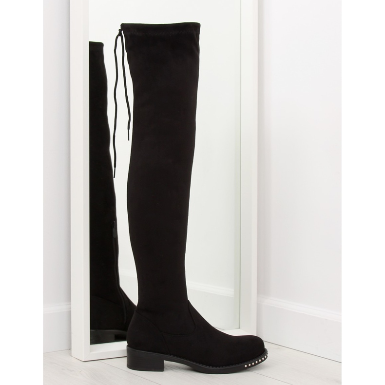 Musta mokkanahkainen saappaat NS020P musta Musta mokkanahkainen saappaat NS020P musta