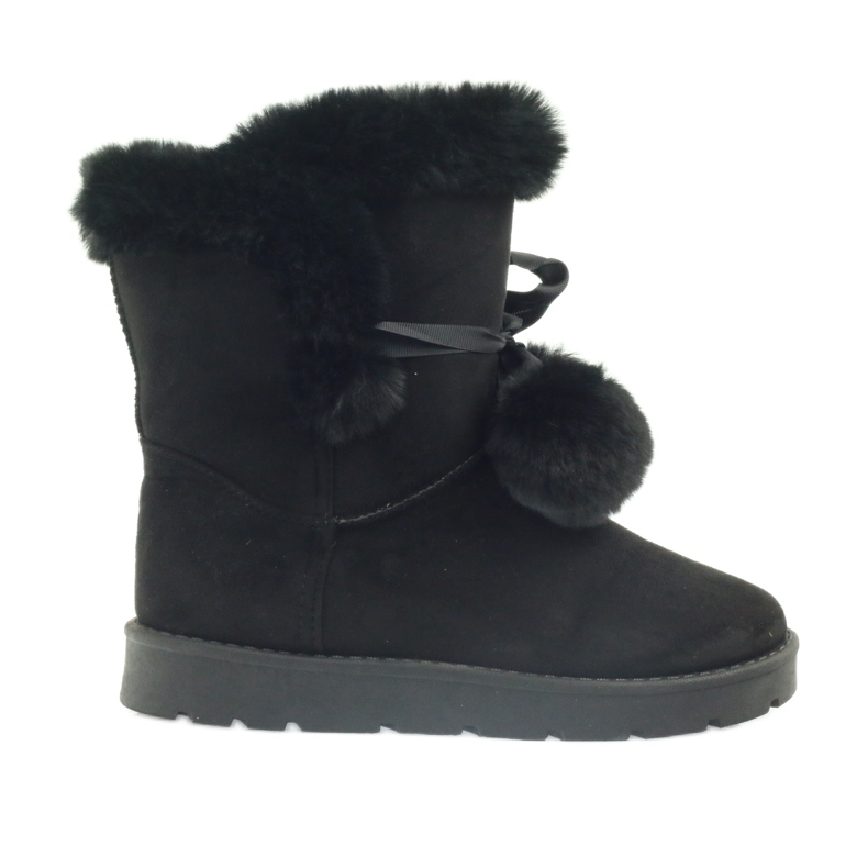 Musta Emusy Mukluki pompomilla