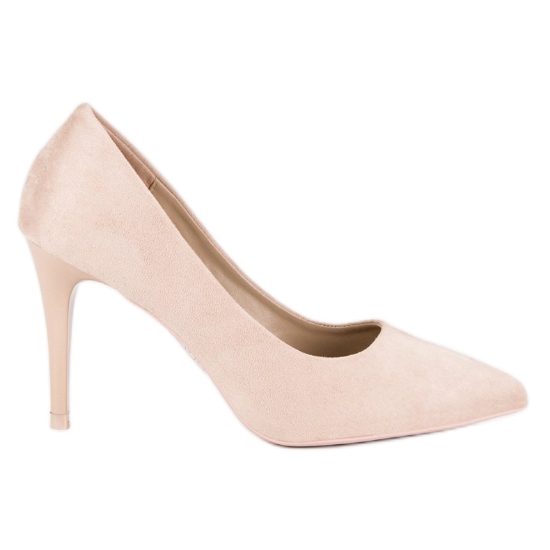 Beige mokkanahkaiset stiletot