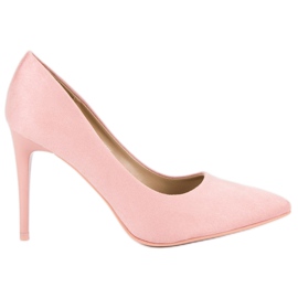 Mokkanahkaiset korkokengät vaaleanpunainen