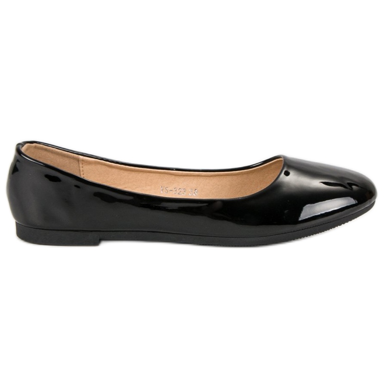 Top Shoes Lakatut ballerinat musta