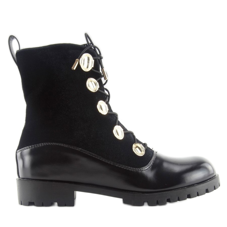 Velour -työntekijät painikkeilla musta R113p Musta