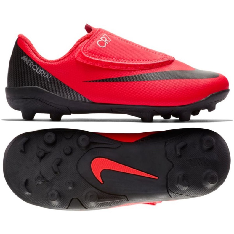 Nike Mercurial Vapor 12 Club Ps V CR7 Mg Jr AJ3096-600 monivärinen punainen
