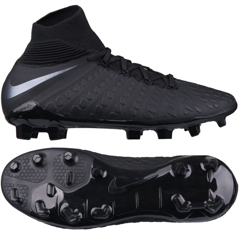Nike Hypervenom Phantom 3 Elite Dynamic Fit Fg Jr AJ3791-001 jalkapallokengät musta musta