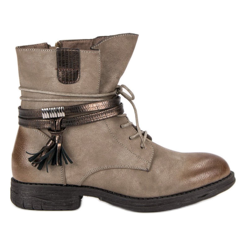 Queentina Ruskeat saappaat vetoketjulla