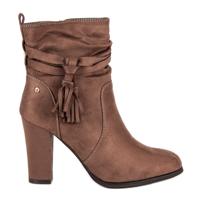 Nio Nio Mokkanahkaiset Chelsea -saappaat korkokengillä ruskea