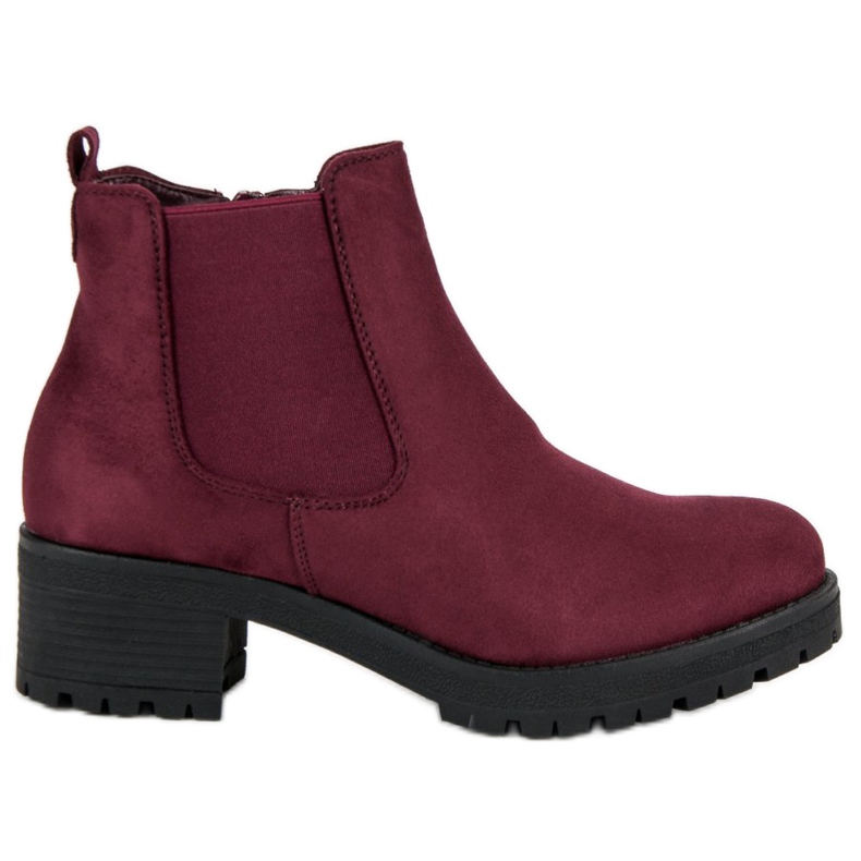 Ideal Shoes Maroon Chelsean saappaat korkokengillä punainen