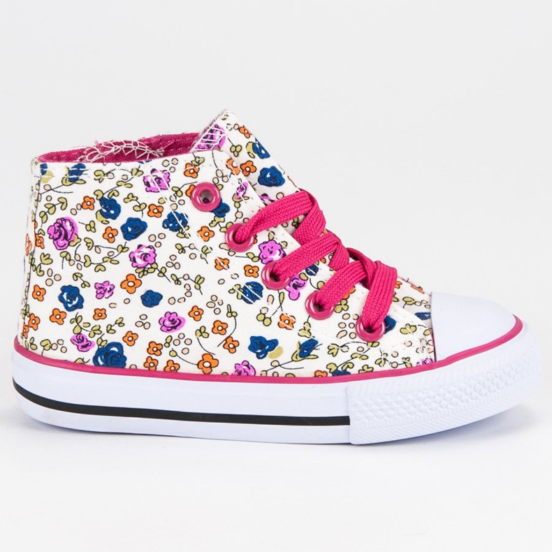 Korkeat lenkkarit kukilla monivärinen