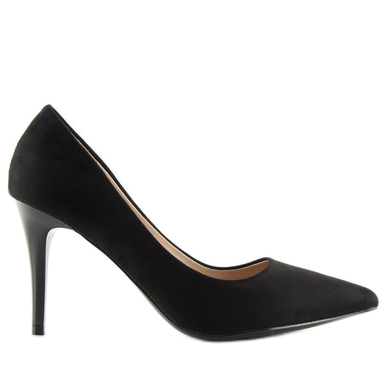 Pumput mustalla mokkanahalla B-79 Musta stiletto-kantapää