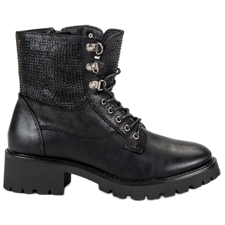 Ideal Shoes Laced työntekijöitä alustalla musta