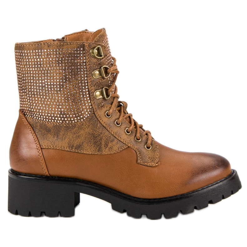 Ideal Shoes Laced työntekijöitä alustalla ruskea