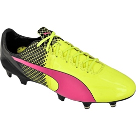 Puma evoSPEED 5.5 Tricks Fg M 10359601 jalkapallokengät keltainen, keltainen, pinkki keltainen
