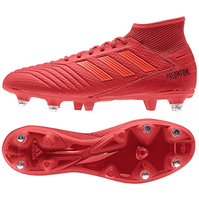 Adidas Predator 19.3 Sg M D97958 jalkapallokengät punainen punainen