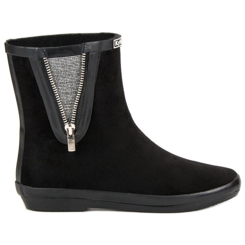 Kylie Suede Galoshes koristeellisella vetoketjulla musta