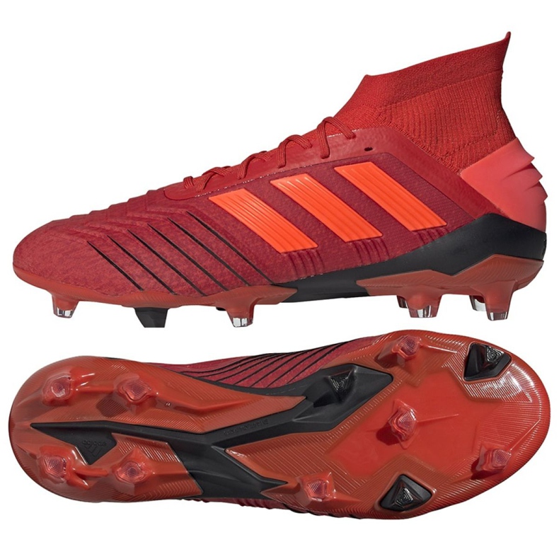 Adidas Predator 19.1 Fg M BC0552 jalkapallokengät monivärinen punainen