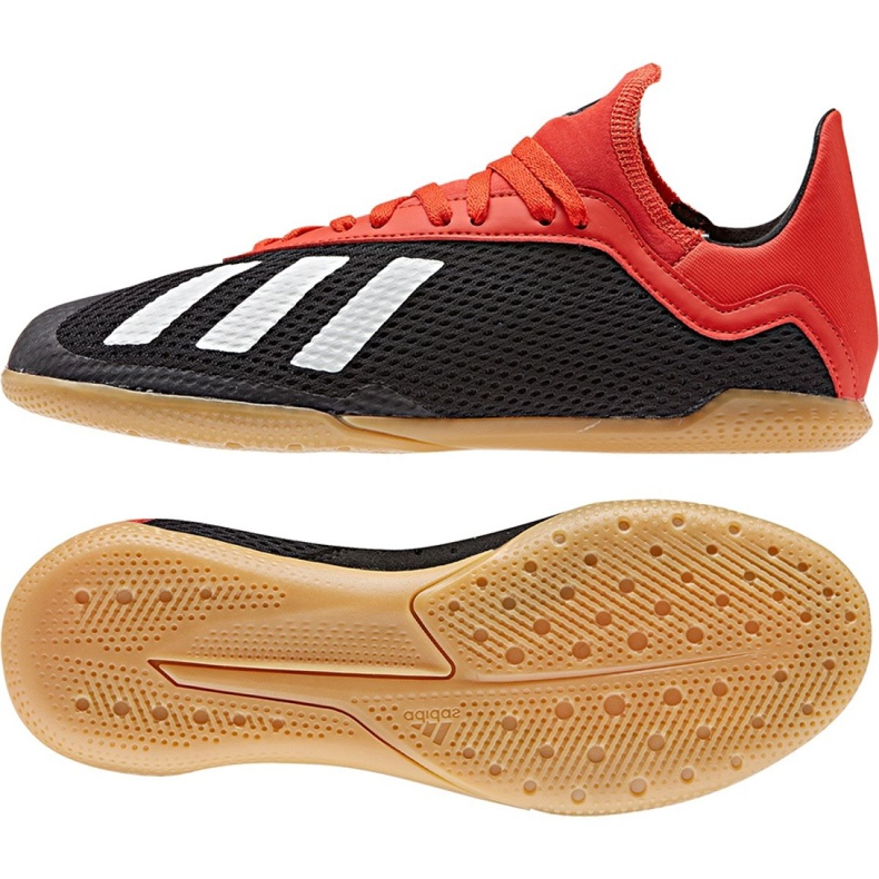 Sisäkengät adidas X 18.3 Fg Jr BB9395 musta monivärinen