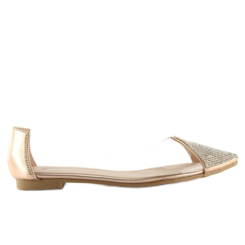 Vaaleanpunaiset läpinäkyvät ballerinat LT111P Samppanja vaaleanpunainen