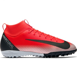 Nike Mercurial Superfly X 6 Academy Gs CR7 Tf Jr AJ3112-600 jalkapallokengät punainen punainen