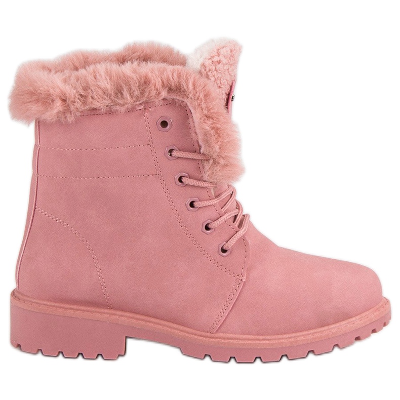 Vaaleanpunaiset trapperit turkiksella vaaleanpunainen