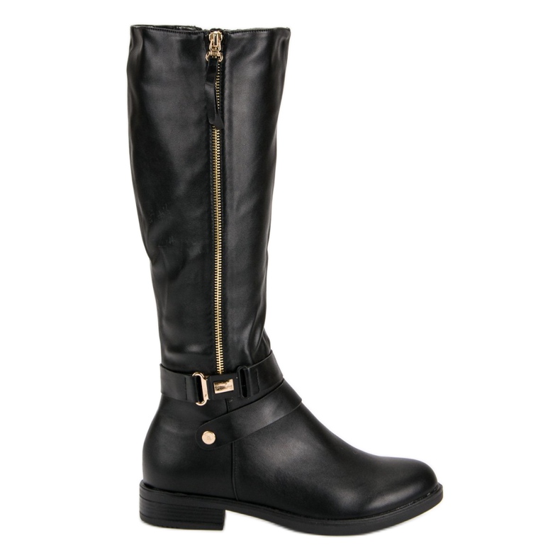 Super Me Mustat saappaat vetoketjulla