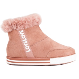 Ideal Shoes Eristetyt korkeat lenkkarit vaaleanpunainen