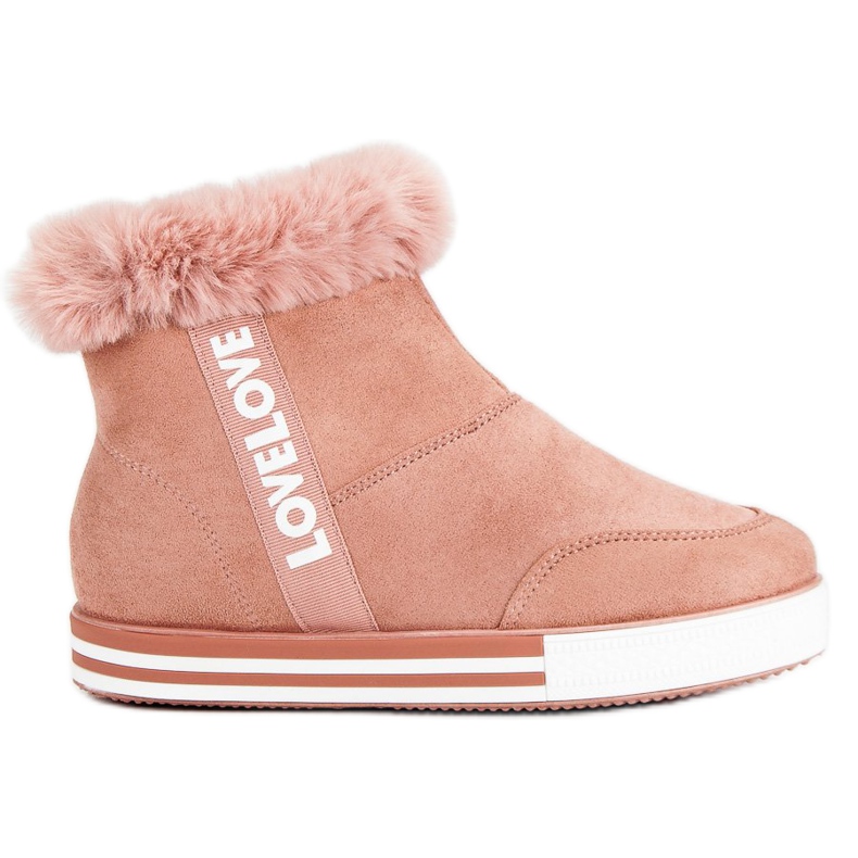 Ideal Shoes Eristetyt korkeat lenkkarit vaaleanpunainen