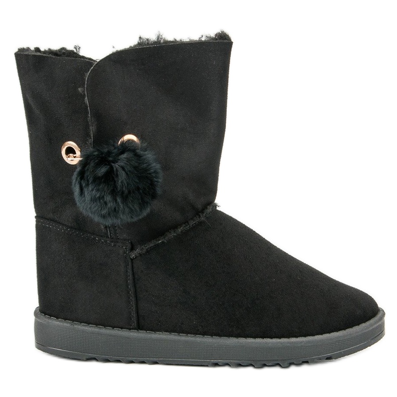 Mukluki Lampaannahan kanssa musta