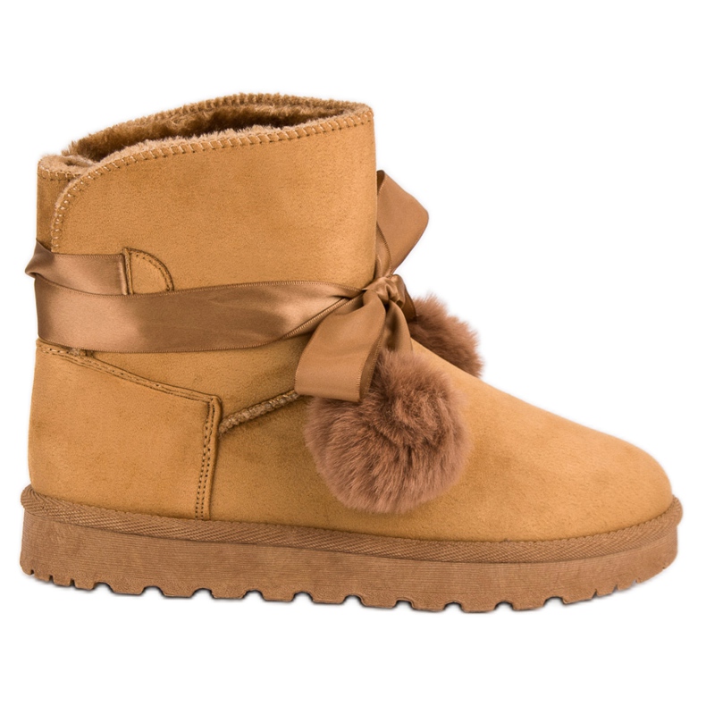 Kameli Mukluki pomponeilla ruskea