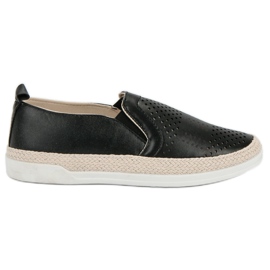 Openwork Slip On lenkkarit musta