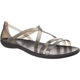 Crocs Isabella Strappy Sandal Musta vaaleanharmaa