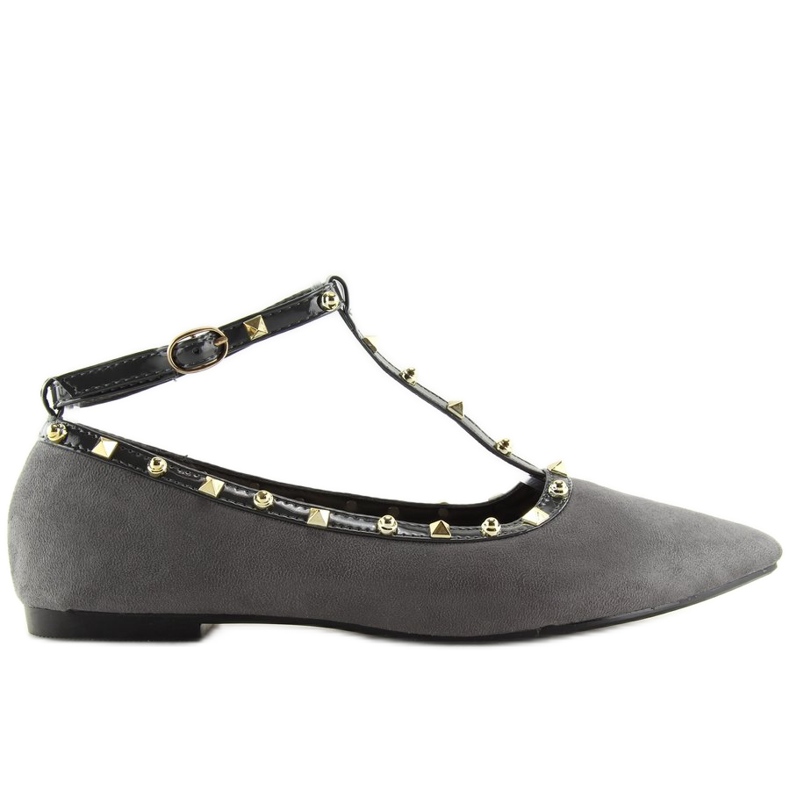 Harmaat kantapäät ballerinat 127-13 Harmaa