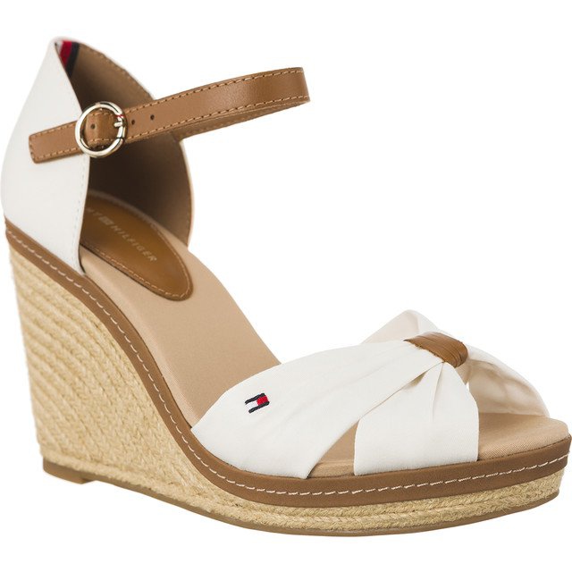 Tommy Hilfiger Ikoninen Elena Sandals 121 Whisper White valkoinen ruskea
