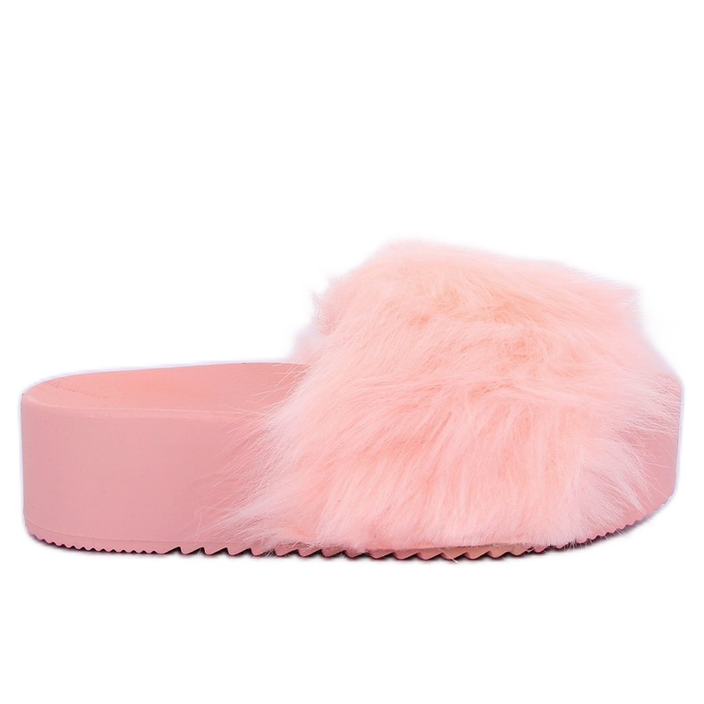 Vaaleanpunainen CK77P Vaaleanpunaiset tossut turkista