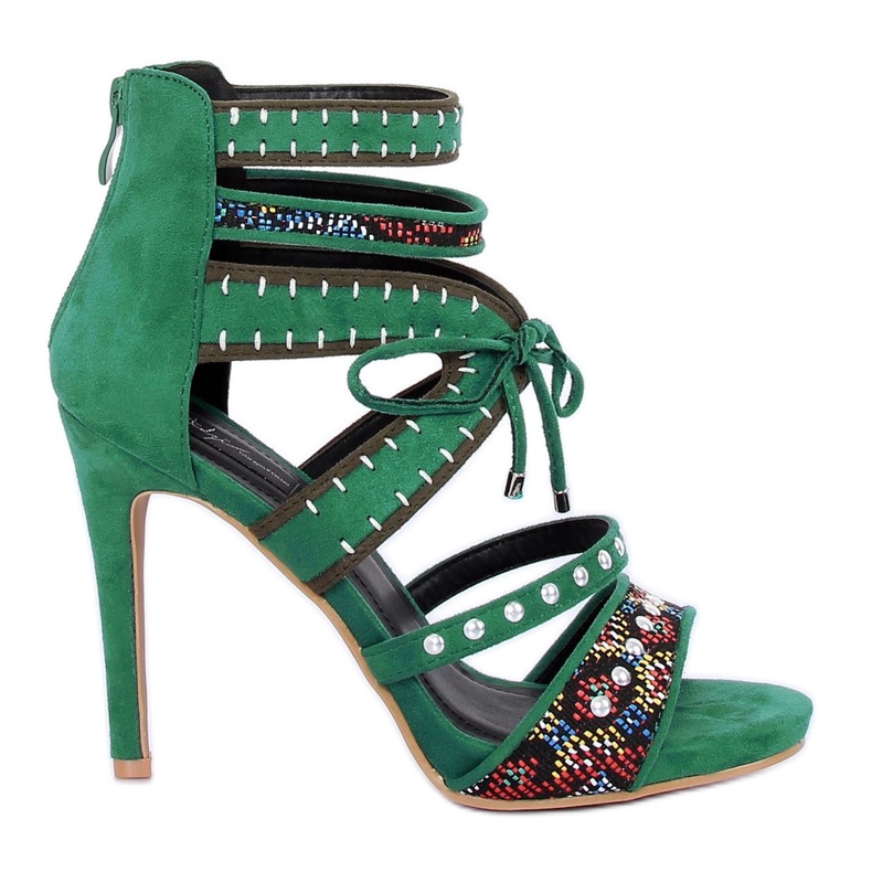 Vihreä gladiaattorisandaali MT029 Vihreä