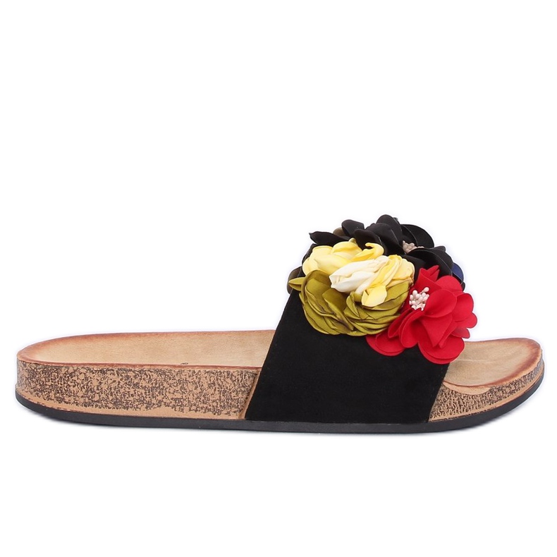 Mustat naisten mustat tohvelit P-848 Musta monivärinen