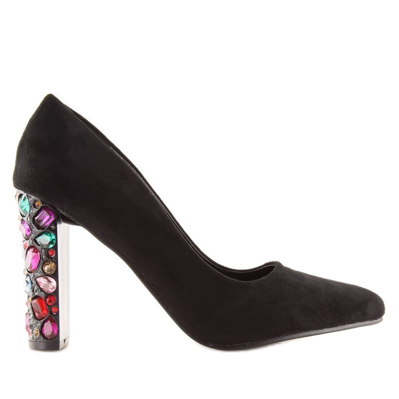 Avokkaat koristeltu korko musta YQ204P Musta