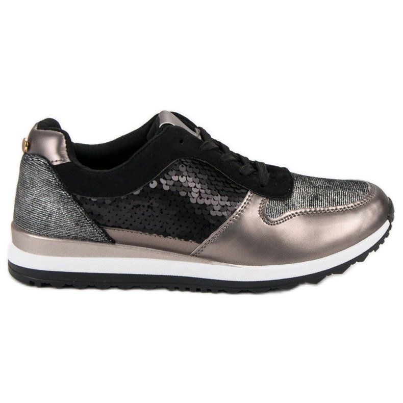 Urheilujalkineet paljeteilla musta harmaa keltainen