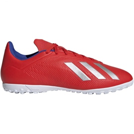 Adidas X 18.4 Tf M BB9413 jalkapallokengät monivärinen punainen