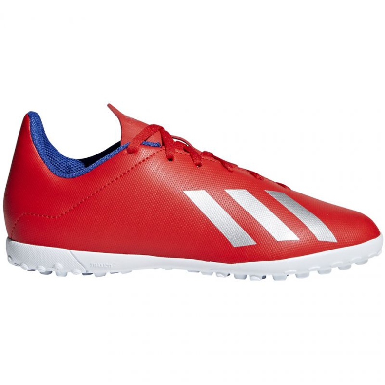 Adidas X 18.4 Tf Jr BB9417 jalkapallokengät punainen appelsiinit ja punaiset