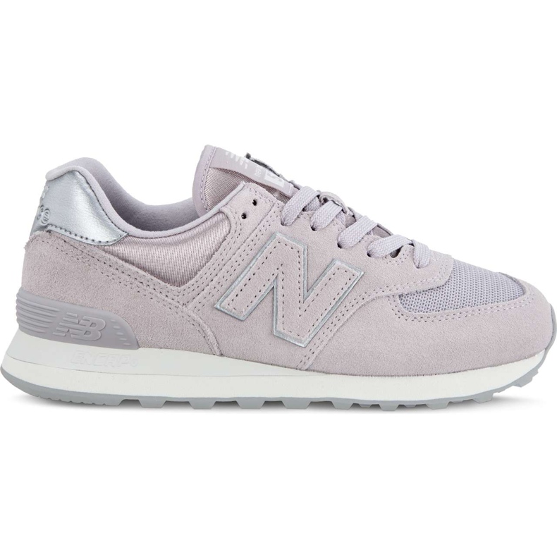 New Balance Wl574lcs Sateen Tab Light Cashmere metallisella hopealla violetti vaaleanpunainen