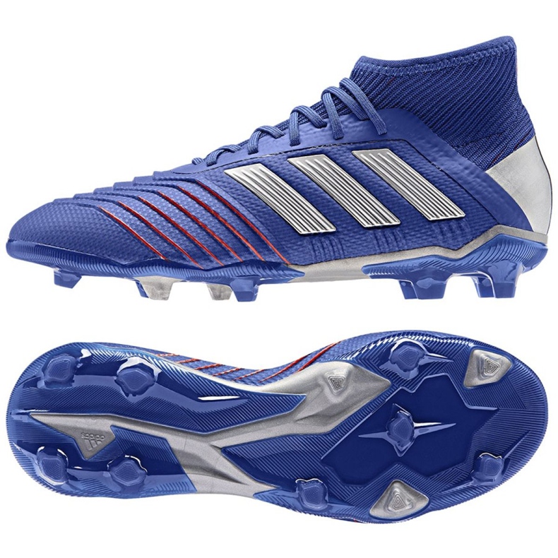 Adidas Predator 19.1 Fg Jr CM8530 jalkapallokengät sininen sininen