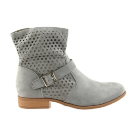 M.Daszyński Harmaa mokkanahkainen SA142 naisten vapaa -ajan saappaat