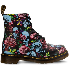 Dr. Martens 1460 Pascal Rose Multi Rose Fantasy Backhand Straw Grain musta sininen monivärinen