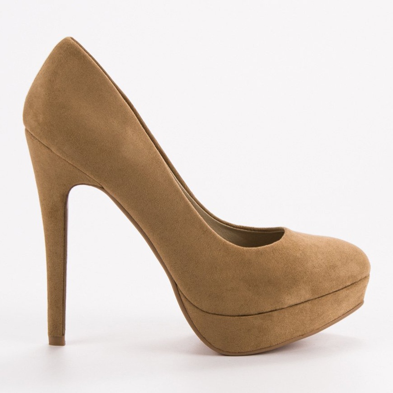 Corina Suede Heels on Platform ruskea