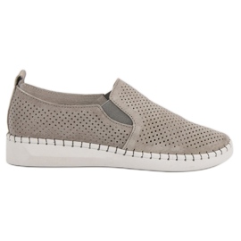 Filippo Nahka Slip On Lenkkarit harmaa