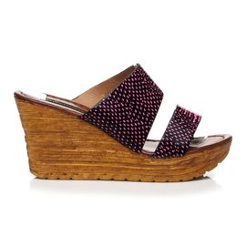 Sergio Todzi Wedge sandaalit musta vaaleanpunainen