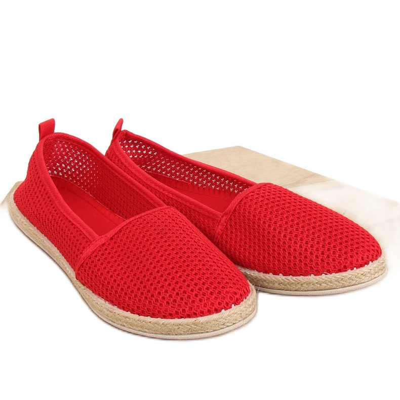 Espadrillot punaisesta verkosta JX1029 Punainen