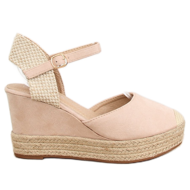 Espadrillot kiilailla beige ja vaaleanpunainen T331P Beige